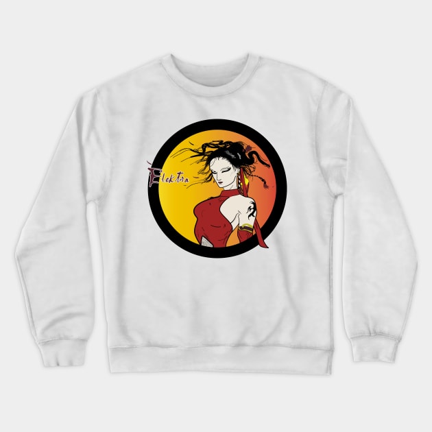 Superheroine Elektra Crewneck Sweatshirt by ArtGlobule